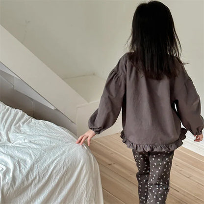 -キッズトップス 長袖スモックブラウス 2カラー - mamahalo shop - 長袖シャツ・ブラウス -  べビー服 - 子供服 - 男の子 - 女の子