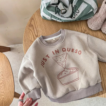 キッズ QUESO チーズ 裏起毛 スウェット トレーナー - mamahalo shop - トレーナー・フーディ - ベビー服 - 子供服 - 男の子 - 女の子