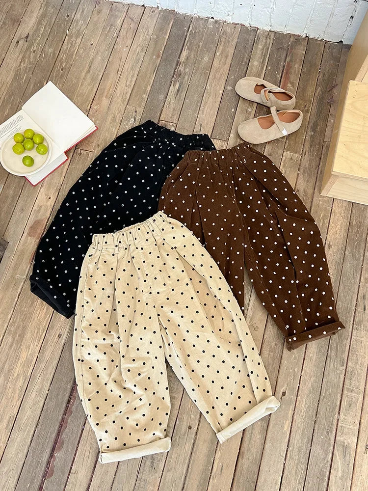 -キッズパンツ 水玉ドットルーズロングパンツ 3カラー - mamahalo shop - ロングパンツ・スウェットパンツ -  べビー服 - 子供服 - 男の子 - 女の子