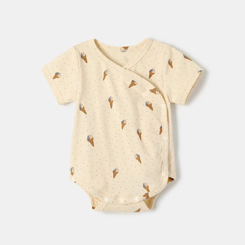 -ベビーロンパース/パンツ 半袖肌着  ボディシャツ アイスクリームプリント柄【mh0005532】 - mamahalo shop - 半袖ロンパース -  べビー服 - 子供服 - 男の子 - 女の子