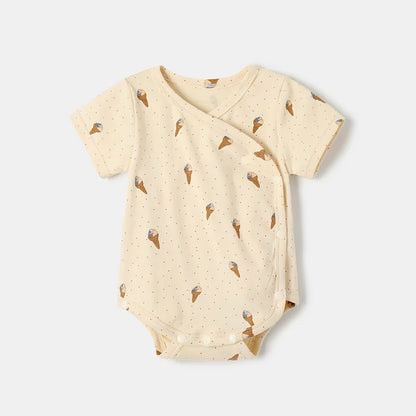 -ベビーロンパース/パンツ 半袖肌着  ボディシャツ アイスクリームプリント柄【mh0005532】 - mamahalo shop - 半袖ロンパース -  べビー服 - 子供服 - 男の子 - 女の子