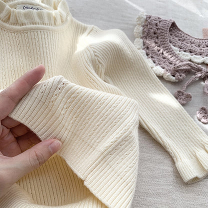 -キッズ ニット フリル 長袖 トップス セーター カットソー - mamahalo shop - ニット・セーター -  べビー服 - 子供服 - 男の子 - 女の子