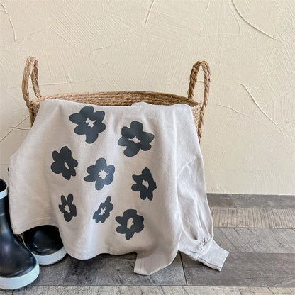 -キッズトップス 長袖Tシャツ 北欧風 レトロフラワープリント 2カラー - mamahalo shop - 長袖Tシャツ -  べビー服 - 子供服 - 男の子 - 女の子