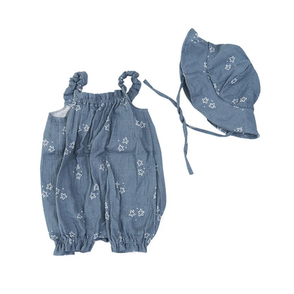 -☺︎ ベビージャンプスーツ キャミソールボディスーツ 帽子セット - mamahalo shop - ノースリーブジャンプスーツ -  べビー服 - 子供服 - 男の子 - 女の子