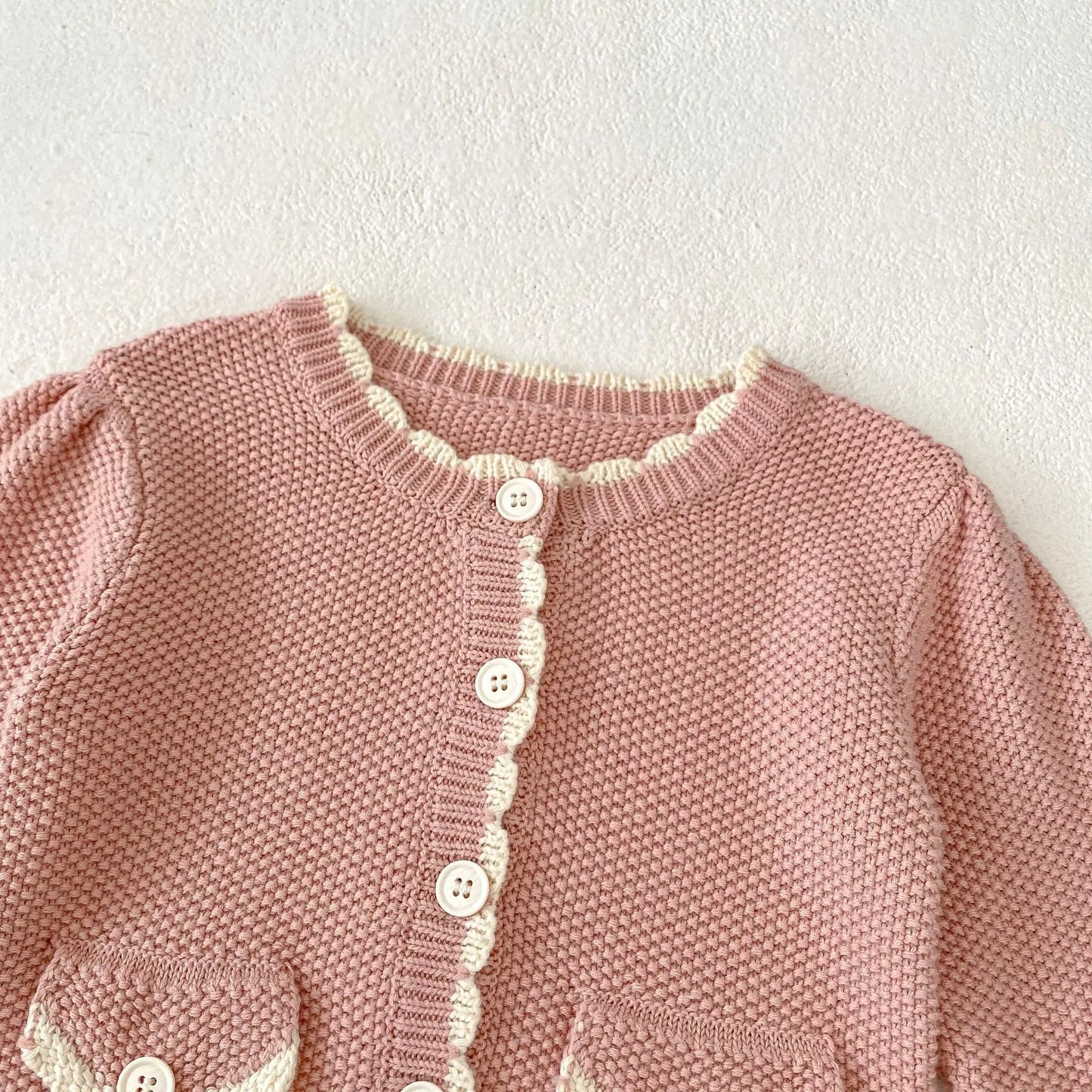 -ベビーカーディガン/ロンパース ニットジャケット/サスペンダーボディスーツ フリル - mamahalo shop - カーディガン・パーカー -  べビー服 - 子供服 - 男の子 - 女の子