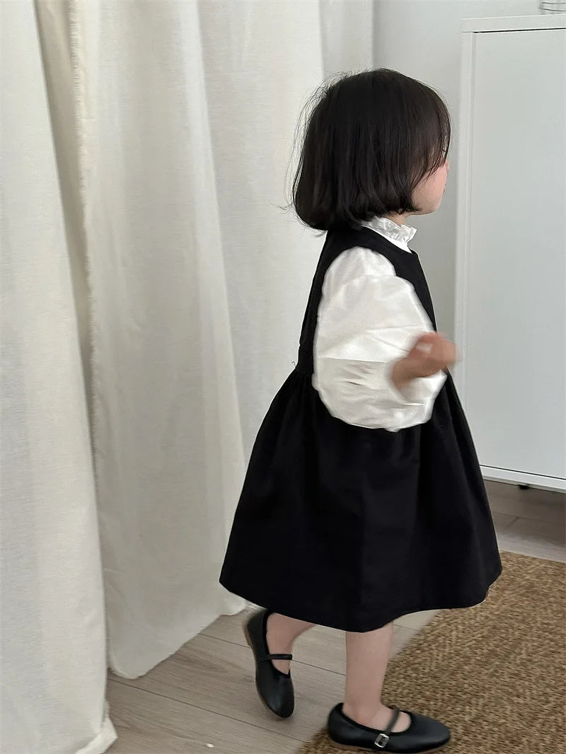 -キッズワンピース ノースリーブワンピース ジャンパースカート ブラック - mamahalo shop - ノースリーブワンピース -  べビー服 - 子供服 - 男の子 - 女の子