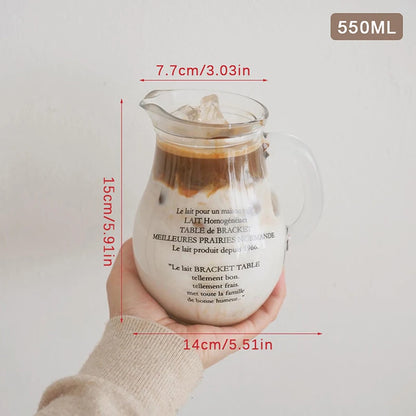 -透明 ガラス ミルク ポット ジュース ボトル ワイン ドレナージ ディスペンサー 花瓶 コップ カップ マグ【mh0002636】 - mamahalo shop - コップ・グラス・マグ -  べビー服 - 子供服 - 男の子 - 女の子