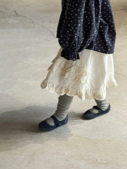 -キッズスカート レースフリルロングスカート ベージュ【mh0007160】 - mamahalo shop - スカート -  べビー服 - 子供服 - 男の子 - 女の子