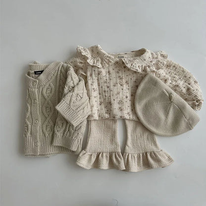 -ベビーパンツ フリルフレアパンツ ブーツカット ロングパンツ 3カラー【mh0004807】 - mamahalo shop - ロングパンツ・スウェットパンツ -  べビー服 - 子供服 - 男の子 - 女の子