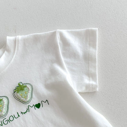 -ベビートップス 半袖Tシャツ いちごストロベリープリント 3カラー【mh0006101】 - mamahalo shop - 半袖Tシャツ -  べビー服 - 子供服 - 男の子 - 女の子