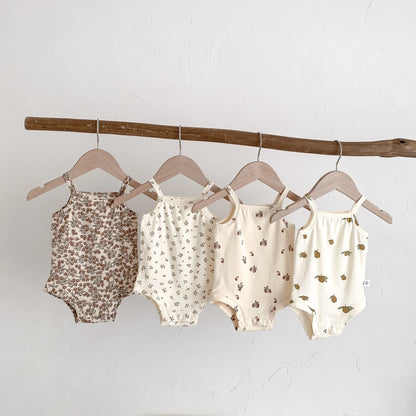 -☺︎ ベビーロンパース キャミソールボディスーツ プリント柄 肌着 - mamahalo shop - ノースリーブロンパース -  べビー服 - 子供服 - 男の子 - 女の子