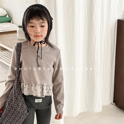 キッズトップス リボンペプラムフリル長袖Tシャツ - mamahalo shop - 長袖Tシャツ -  べビー服 - 子供服 - 男の子 - 女の子