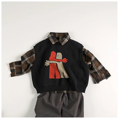 -キッズベスト ニットアニメーションベストトップス 2カラー【mh0006946】 - mamahalo shop - ベスト -  べビー服 - 子供服 - 男の子 - 女の子