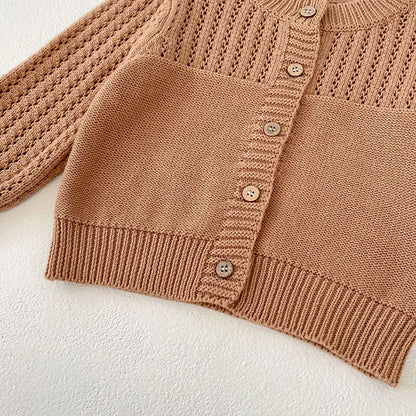 -ベビーカーディガン ニットセータートップス カーキ/グレー/2カラー - mamahalo shop - カーディガン・パーカー -  べビー服 - 子供服 - 男の子 - 女の子