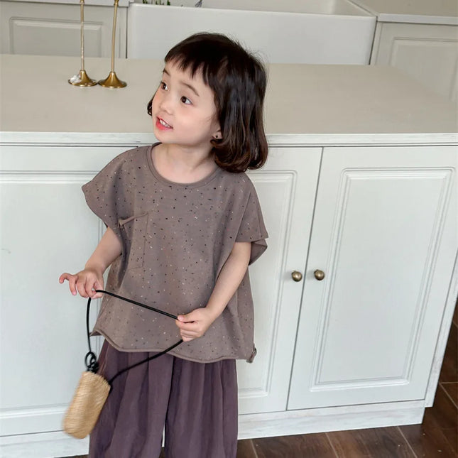 キッズトップス ビッグシルエット ルーズTシャツ 3カラー - mamahalo shop - 半袖Tシャツ - ベビー服 - 子供服 - 男の子 - 女の子