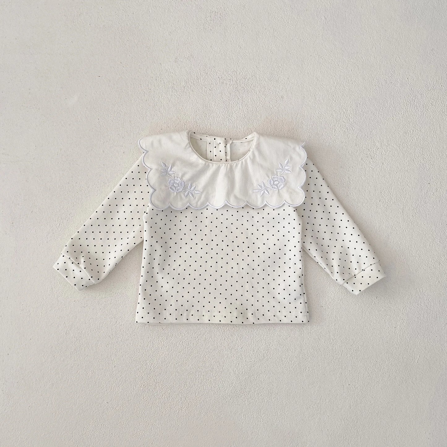 -ベビートップス/パンツ 水玉ドット/無地スクエア襟長袖Tシャツ/サスペンダーレーススカートブルマパンツ - mamahalo shop - 長袖セットアップ -  べビー服 - 子供服 - 男の子 - 女の子