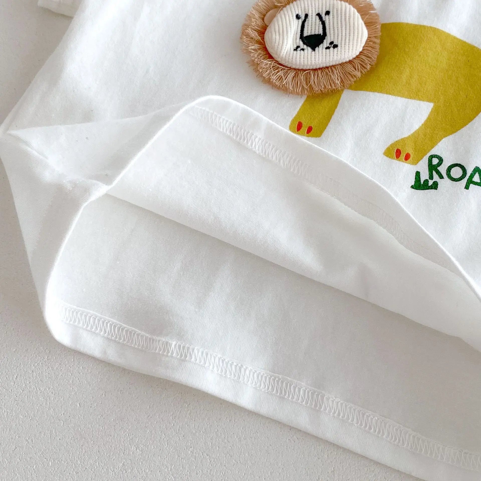 -ベビートップス 半袖Tシャツ ライオン アップリケ 3カラー【mh0005966】 - mamahalo shop - 半袖Tシャツ -  べビー服 - 子供服 - 男の子 - 女の子