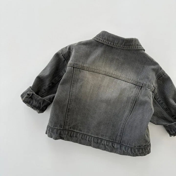 -キッズアウター シンプルベーシックデニムジャケット Gジャン2カラー - mamahalo shop - ショートコート・ジャケット・ジャンパー -  べビー服 - 子供服 - 男の子 - 女の子
