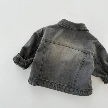 -キッズアウター シンプルベーシックデニムジャケット Gジャン2カラー - mamahalo shop - ショートコート・ジャケット・ジャンパー -  べビー服 - 子供服 - 男の子 - 女の子