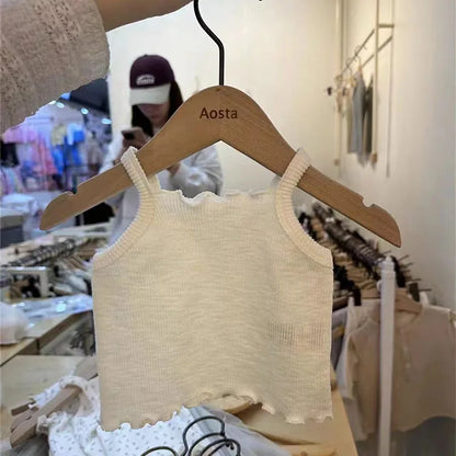 -ベビートップス キャミソール フリル 無地 フラワー花柄プリント 3カラー【mh0005898】 - mamahalo shop - タンクトップ・キャミソール・ノースリーブトップス -  べビー服 - 子供服 - 男の子 - 女の子