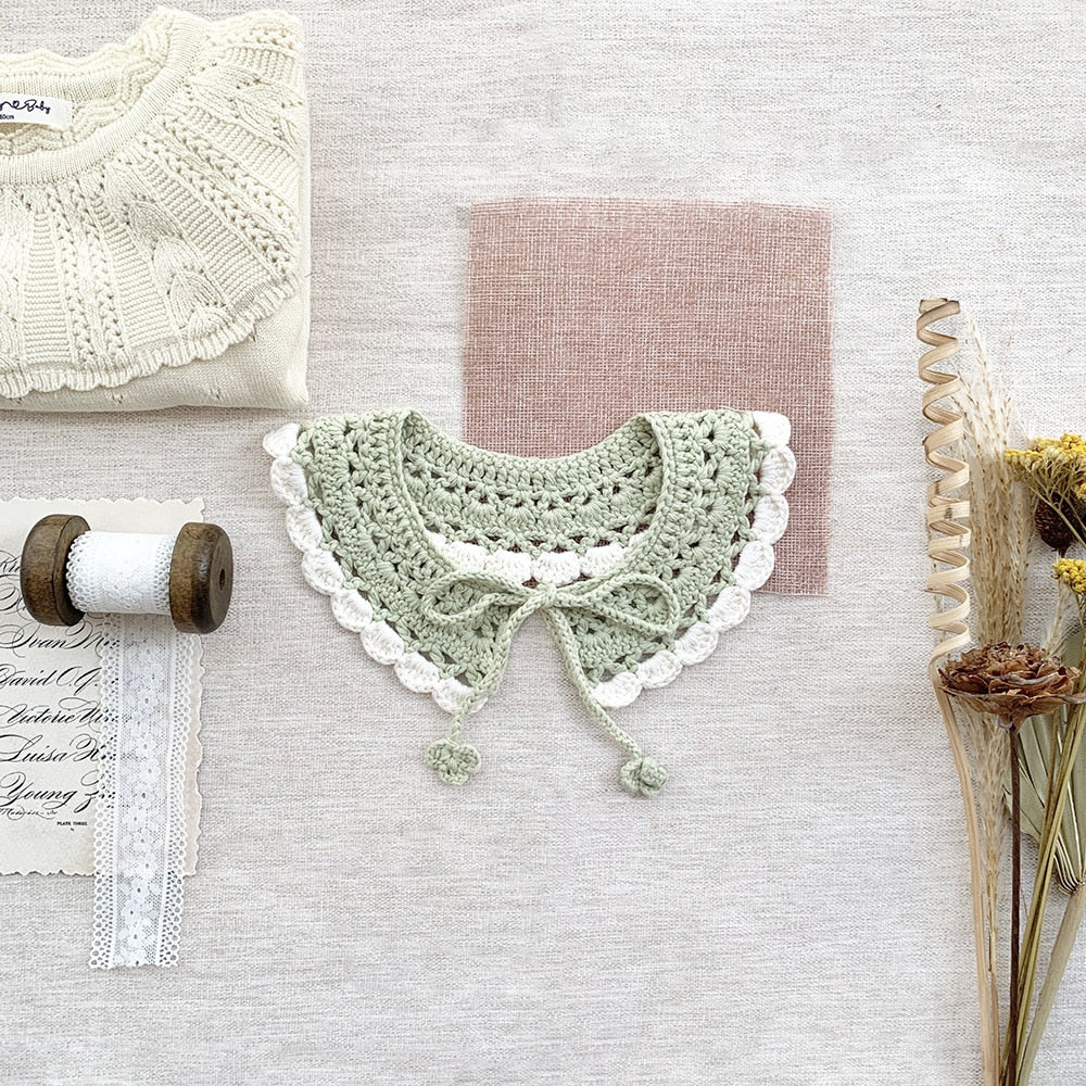 -ベビー キッズ ニット レース 付け襟 つけ襟 - mamahalo shop - ショール -  べビー服 - 子供服 - 男の子 - 女の子