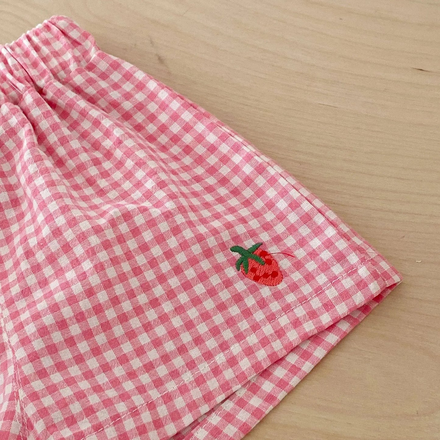 -キッズセットアップ 2点セット 半袖プリントTシャツ+チェックショートパンツ【mh0005456】 - mamahalo shop - 半袖セットアップ -  べビー服 - 子供服 - 男の子 - 女の子