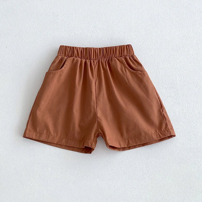 -ベビーキッズパンツ ルーズショートパンツ シンプルベーシック 3カラー【mh0006241】 - mamahalo shop - ハーフパンツ・ショートパンツ -  べビー服 - 子供服 - 男の子 - 女の子