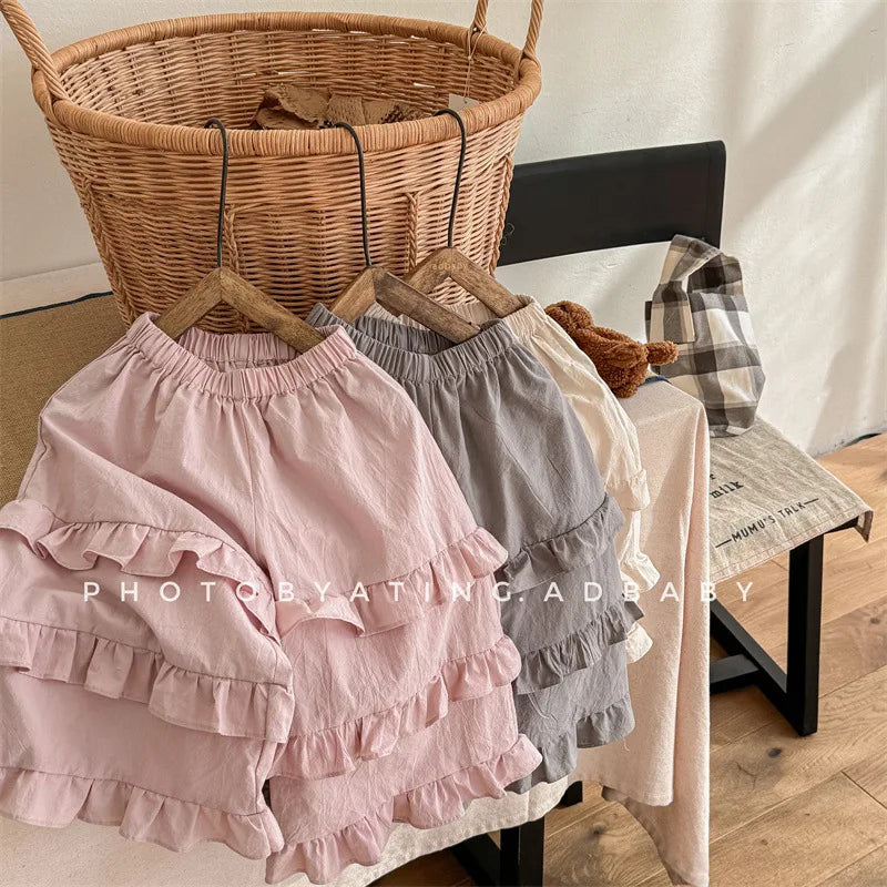 -キッズパンツ ティアードフリルロングワイドルーズパンツ 3カラー - mamahalo shop - ロングパンツ・スウェットパンツ -  べビー服 - 子供服 - 男の子 - 女の子