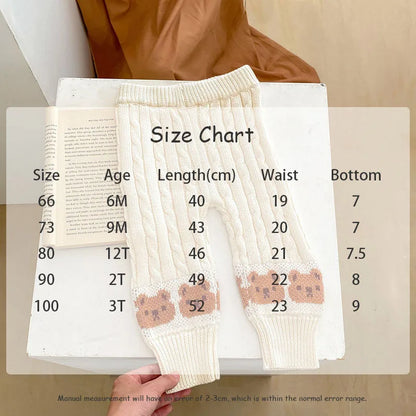 -ベビートップス ボトムス ボーダーニットセーター ニットレギンスパンツ ベアくま - mamahalo shop - ニット・セーター -  べビー服 - 子供服 - 男の子 - 女の子