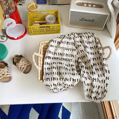 -キッズパンツ サマールーズロングパンツ 幾何学/レターロゴ/コアラ/ダイヤチェック/ストライププリント【mh0006098】 - mamahalo shop - ロングパンツ・スウェットパンツ -  べビー服 - 子供服 - 男の子 - 女の子