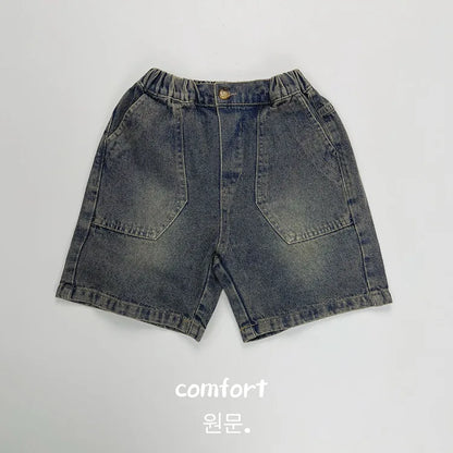 -キッズパンツ デニム ショートパンツ 2カラー【mh0005007】 - mamahalo shop - ハーフパンツ・ショートパンツ -  べビー服 - 子供服 - 男の子 - 女の子