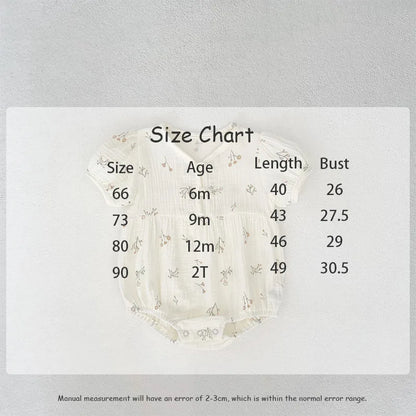 -ベビーロンパース  半袖ボディスーツ 花柄フラワープリント - mamahalo shop - 半袖ロンパース -  べビー服 - 子供服 - 男の子 - 女の子