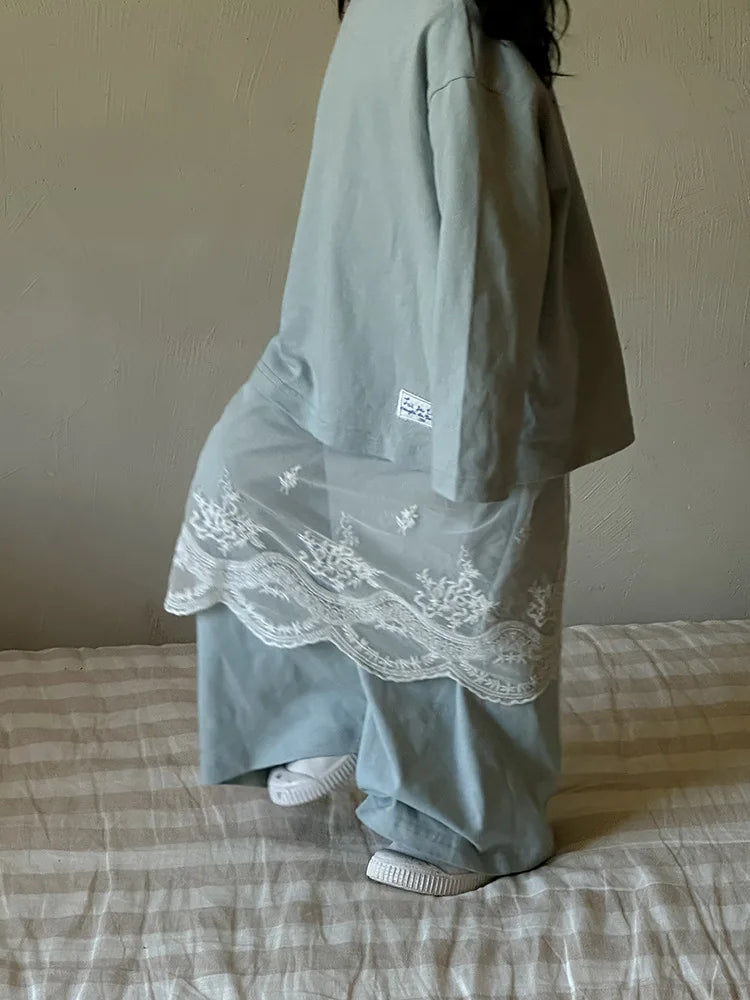 -キッズセットアップ 2点セット 長袖ルーズシャツ+ワイドルーズパンツ シンプルベーシック 3カラー - mamahalo shop - 長袖セットアップ -  べビー服 - 子供服 - 男の子 - 女の子