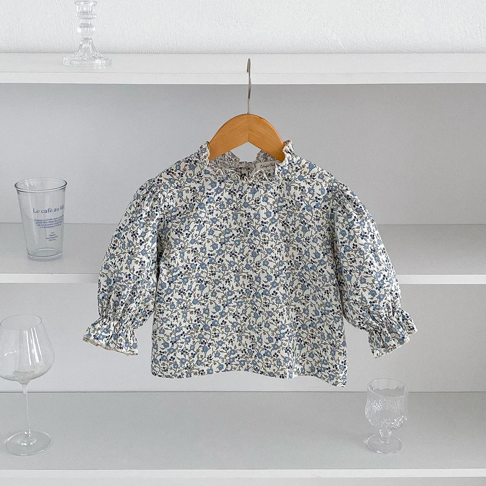 -キッズトップス 長袖ブラウス フラワー花柄プリント【mh0006240】 - mamahalo shop - 長袖シャツ・ブラウス -  べビー服 - 子供服 - 男の子 - 女の子