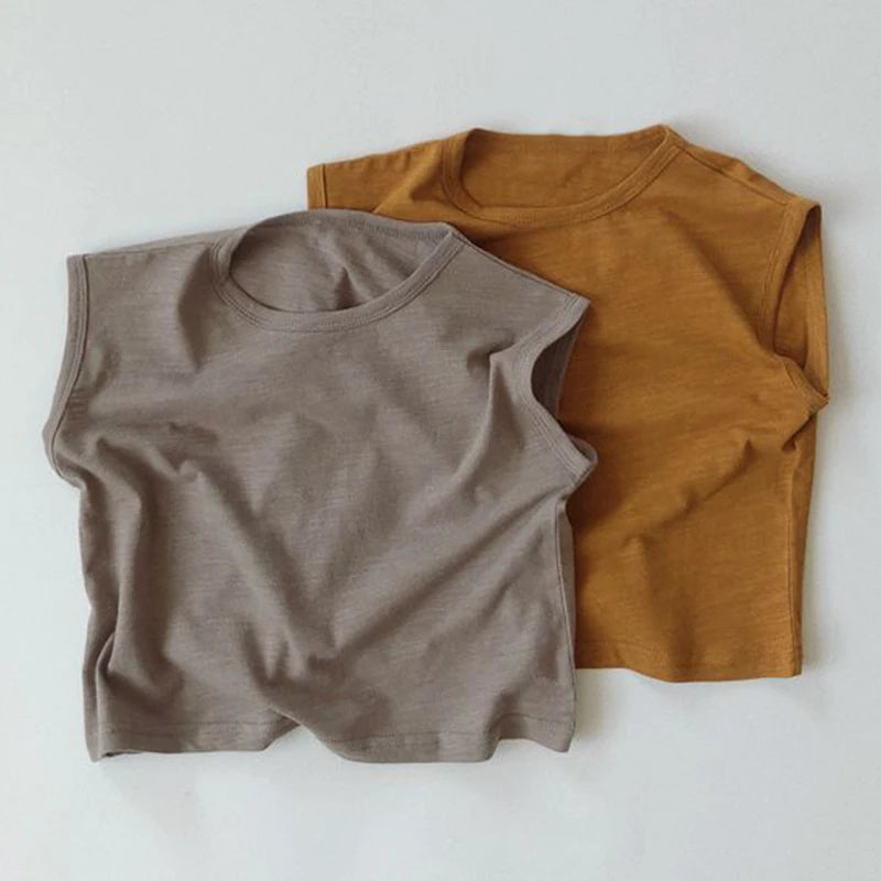 -キッズ シンプル ノースリーブ トップス タンクトップ【mh0000759】 - mamahalo shop - タンクトップ・キャミソール・ノースリーブトップス -  べビー服 - 子供服 - 男の子 - 女の子