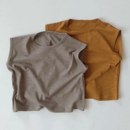 -キッズ シンプル ノースリーブ トップス タンクトップ【mh0000759】 - mamahalo shop - タンクトップ・キャミソール・ノースリーブトップス -  べビー服 - 子供服 - 男の子 - 女の子