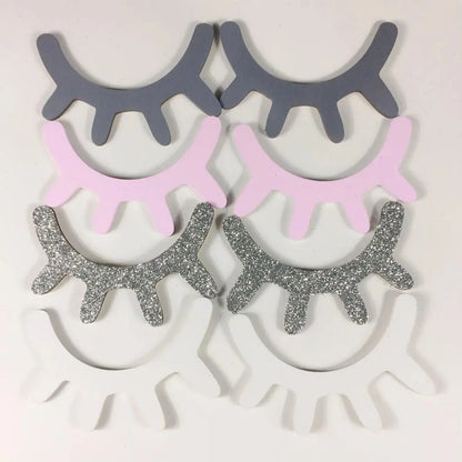 -1ペア北欧風 木製3Dまつげウォールステッカー スリーピーアイズ 木工クラフト 子供部屋 ウォールアートデカール【mh0000002】 - mamahalo shop - モビール・ウォールデコレーション -  べビー服 - 子供服 - 男の子 - 女の子