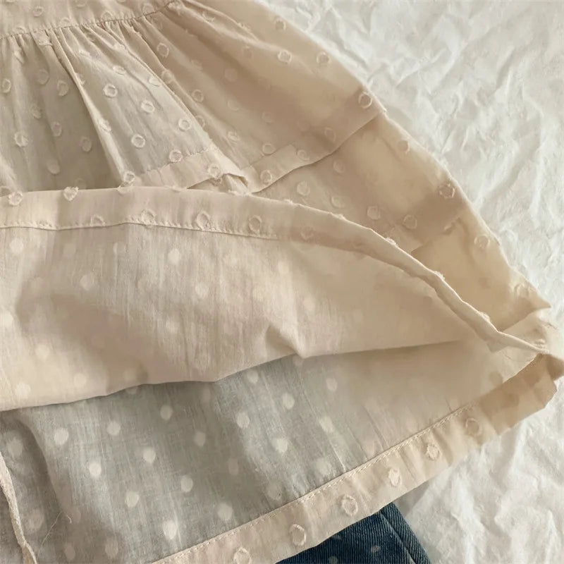 -キッズワンピース 刺繍レース重ね着キャミソールスリップドレス ベージュ - mamahalo shop - ノースリーブワンピース -  べビー服 - 子供服 - 男の子 - 女の子