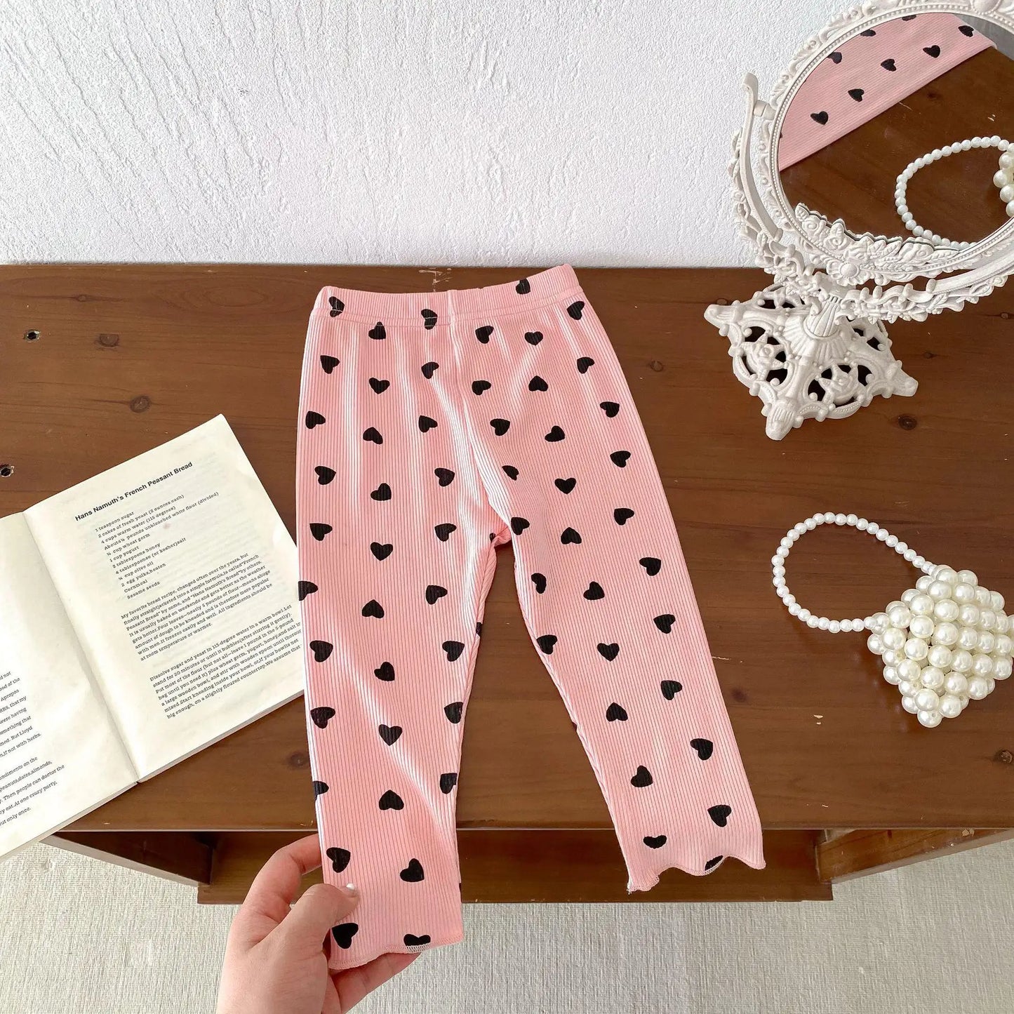 -キッズパンツ ハートプリントレギンスパンツ 3カラー - mamahalo shop - レギンスパンツ -  べビー服 - 子供服 - 男の子 - 女の子