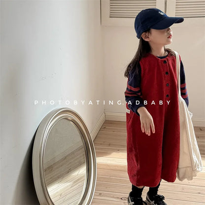 -キッズジャンプスーツ コーデュロイ ノースリーブオーバーオール つなぎ 3カラー - mamahalo shop - ノースリーブジャンプスーツ -  べビー服 - 子供服 - 男の子 - 女の子