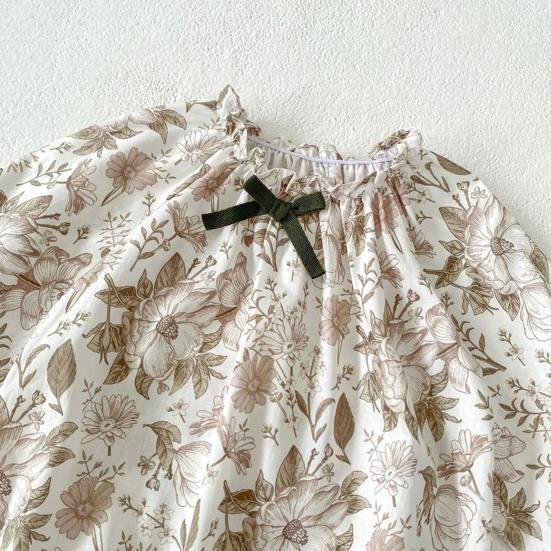 -ベビーロンパース ボタニカルフラワープリント長袖ボディスーツ【mh0007098】 - mamahalo shop - 長袖ロンパース -  べビー服 - 子供服 - 男の子 - 女の子