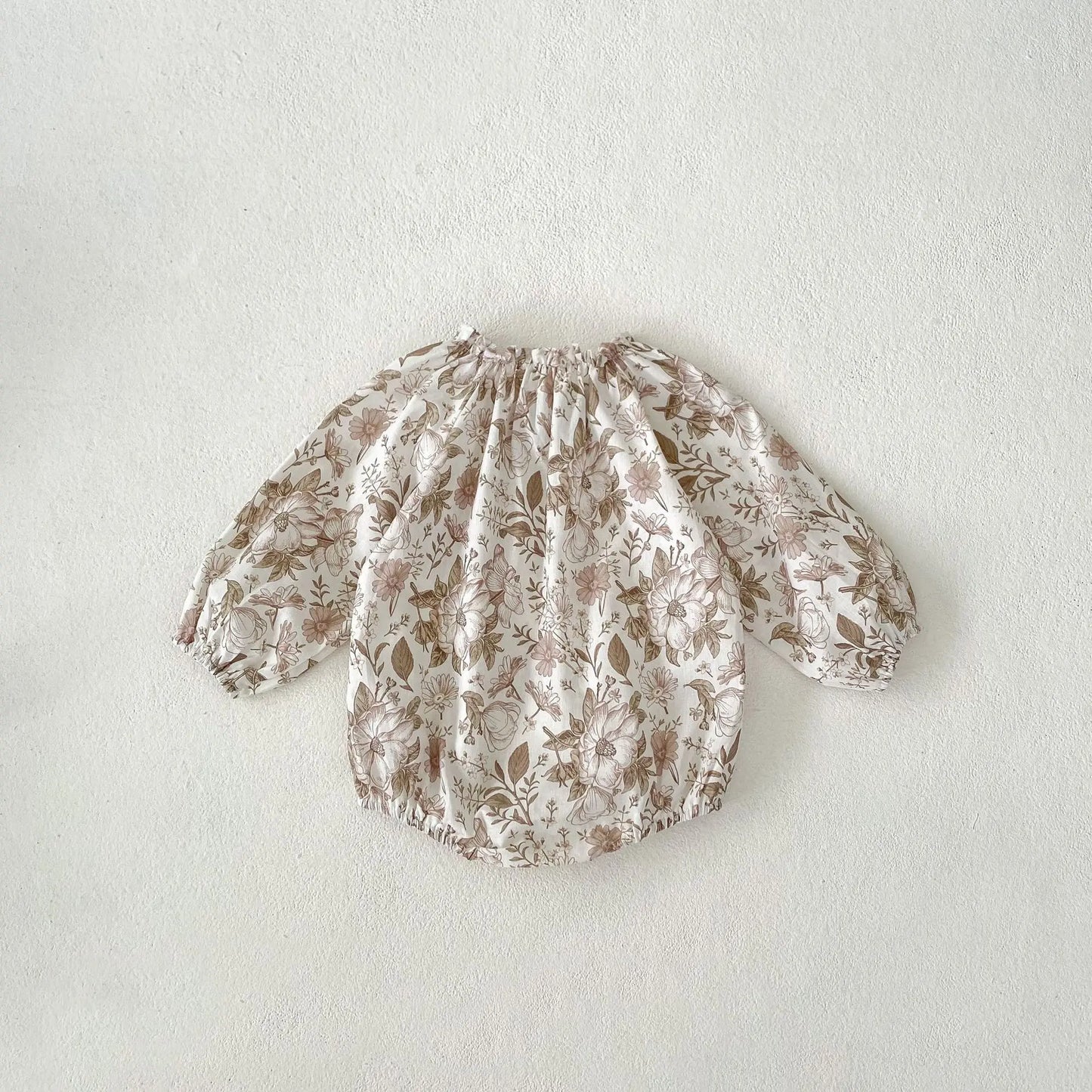 -ベビーロンパース ボタニカルフラワープリント長袖ボディスーツ【mh0007098】 - mamahalo shop - 長袖ロンパース -  べビー服 - 子供服 - 男の子 - 女の子