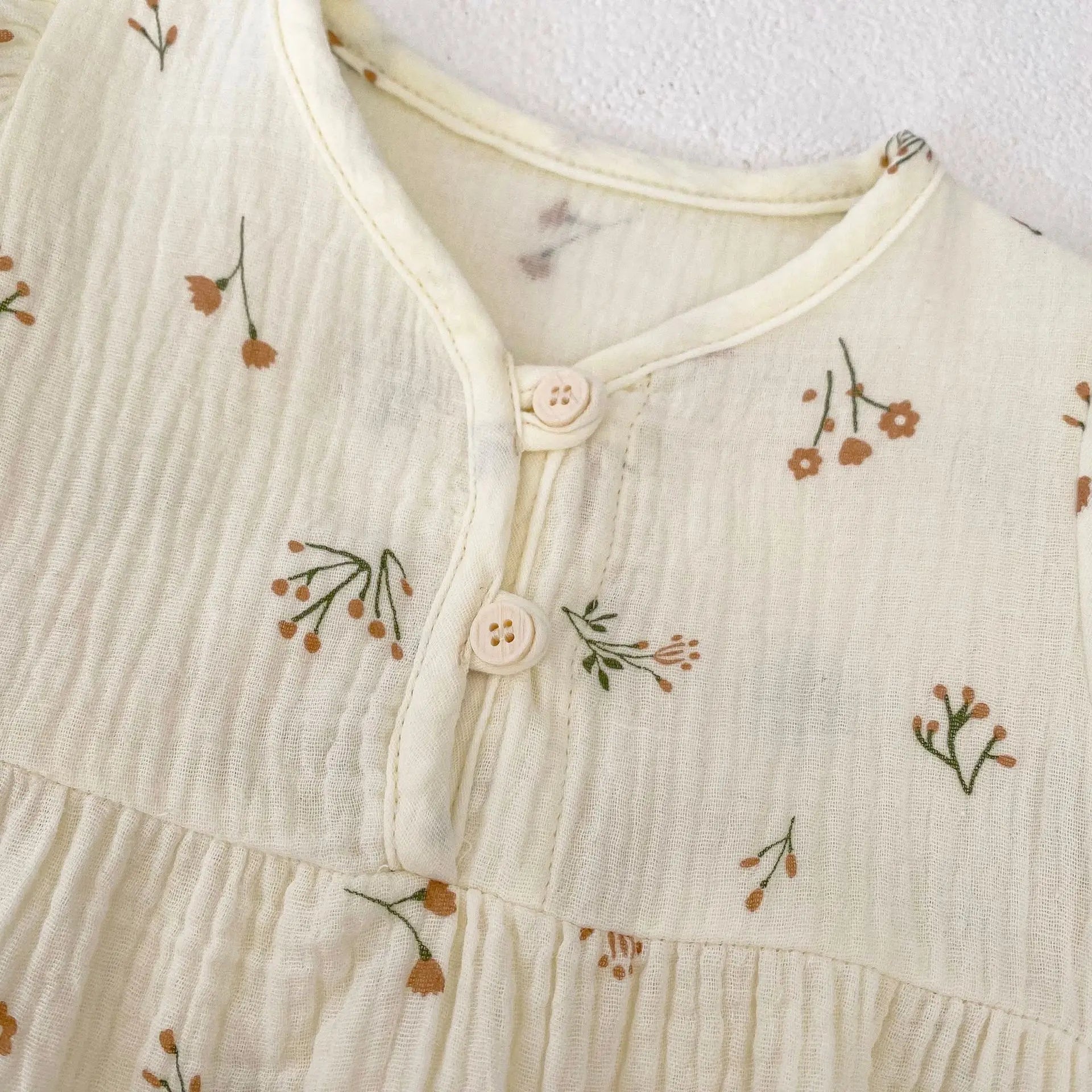 -ベビーロンパース  半袖ボディスーツ 花柄フラワープリント - mamahalo shop - 半袖ロンパース -  べビー服 - 子供服 - 男の子 - 女の子