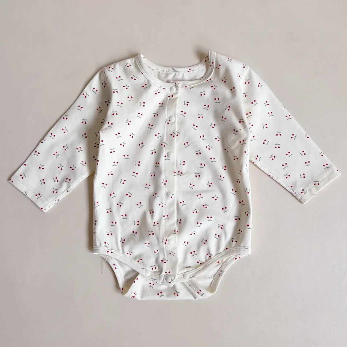 -ベビーロンパース プリント柄フロントボタン長袖ボディスーツ 3カラー【mh0006786】 - mamahalo shop - 長袖ロンパース -  べビー服 - 子供服 - 男の子 - 女の子