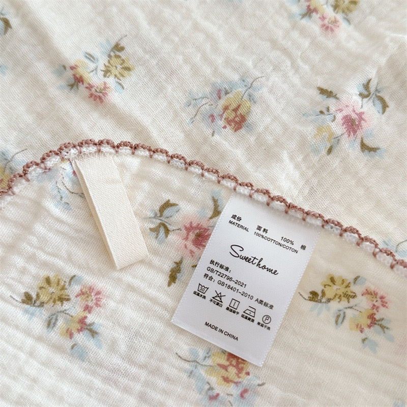 -ダブルガーゼ ハンカチ タオル 4枚 セット フラワー 花柄 2重ガーゼ - mamahalo shop - ベビーブランケット・タオル -  べビー服 - 子供服 - 男の子 - 女の子