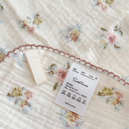 -ダブルガーゼ ハンカチ タオル 4枚 セット フラワー 花柄 2重ガーゼ - mamahalo shop - ベビーブランケット・タオル -  べビー服 - 子供服 - 男の子 - 女の子