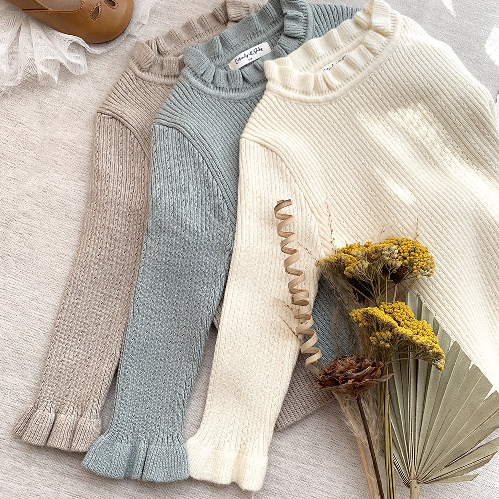 -キッズ ニット フリル 長袖 トップス セーター カットソー - mamahalo shop - ニット・セーター -  べビー服 - 子供服 - 男の子 - 女の子