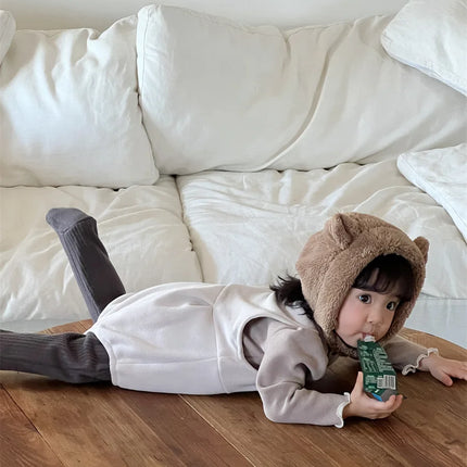 ベビーロンパース ベアくまノースリーブサスペンダージャンプスーツ - mamahalo shop - ノースリーブロンパース -  べビー服 - 子供服 - 男の子 - 女の子