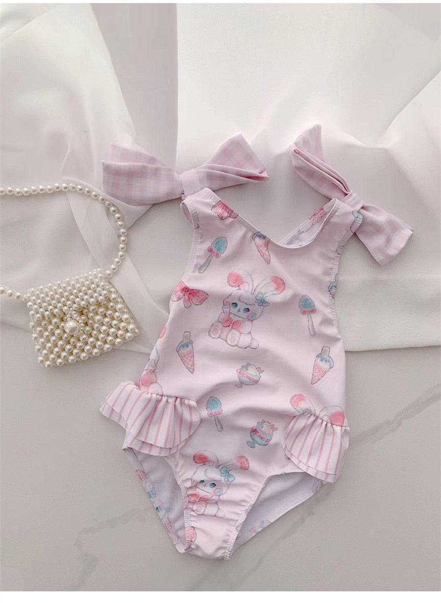 -キッズ 水着 チェック バニー うさぎ 半袖 ノースリーブ ワンピース ビキニ セパレートラッシュガード スイムウェア 6スタイル ガールズ【mh0002220】 - mamahalo shop - ベビー用水着 -  べビー服 - 子供服 - 男の子 - 女の子