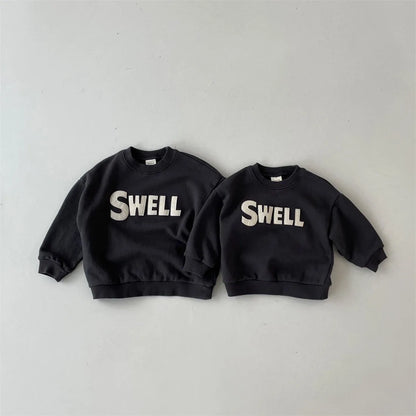 -ベビーキッズ スウェットトレーナー レターロゴ刺繍 2カラー - mamahalo shop - トレーナー・フーディ -  べビー服 - 子供服 - 男の子 - 女の子